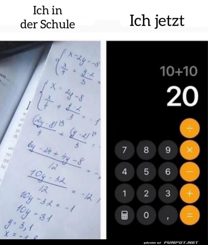 Lustiger Vergleich: Schule vs. Jetzt Lustiger Vergleich: Schule vs. Jetzt