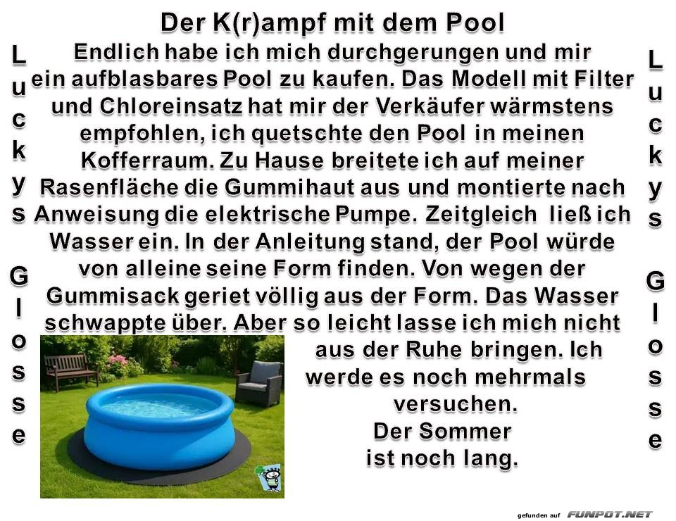 Der K(r)ampf mit dem Pool Der K(r)ampf mit dem Pool
