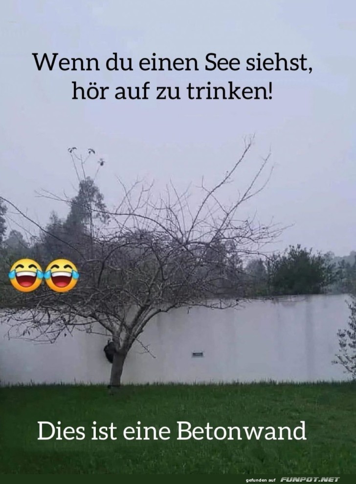 Optische Täuschung: Betonwand als See Optische Täuschung: Betonwand als See