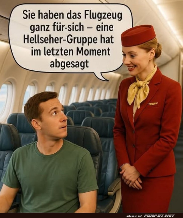 Unerwartete Absage im Flugzeug Unerwartete Absage im Flugzeug