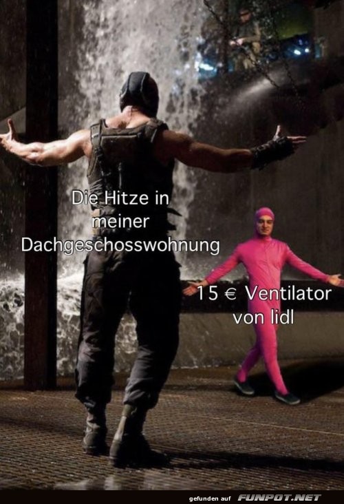 Dachgeschosswohnung Hitze vs. Ventilator Dachgeschosswohnung Hitze vs. Ventilator