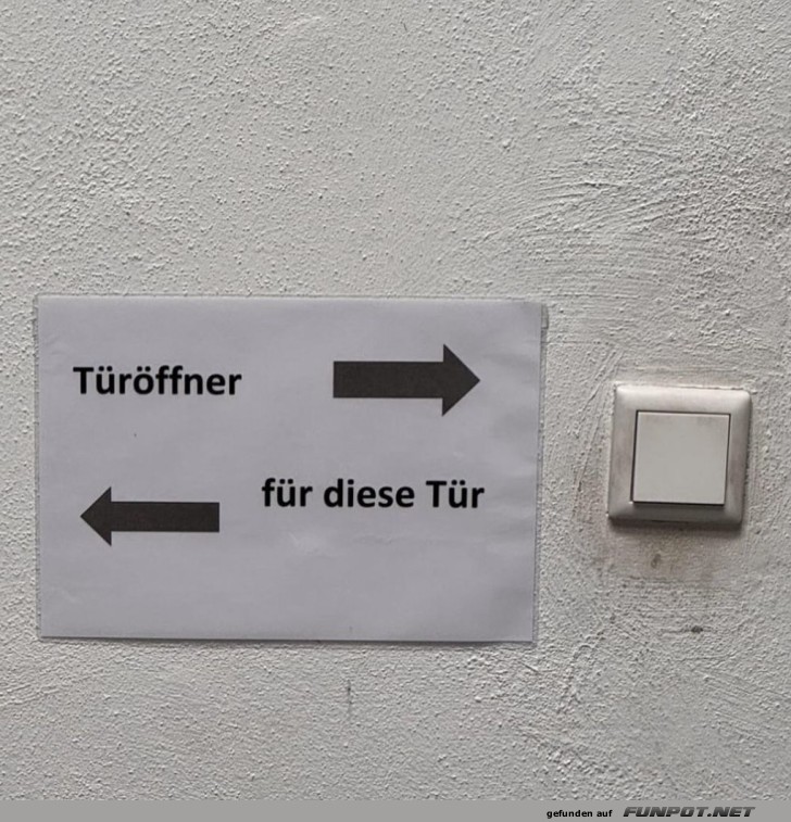 Türöffner Hinweis an der Wand Türöffner Hinweis an der Wand