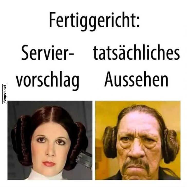 Witz ber Serviervorschlge und Realitt