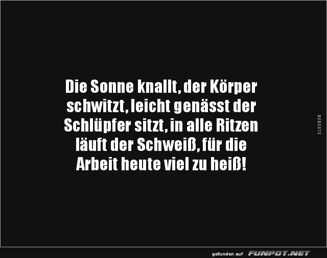 Sommerhitze und Schweiß Sommerhitze und Schweiß