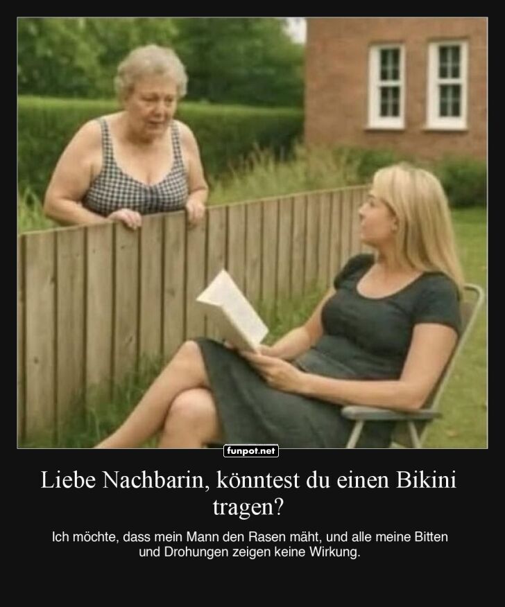 Nachbarschaftsgespräch über den Gartenzaun Nachbarschaftsgespräch über den Gartenzaun