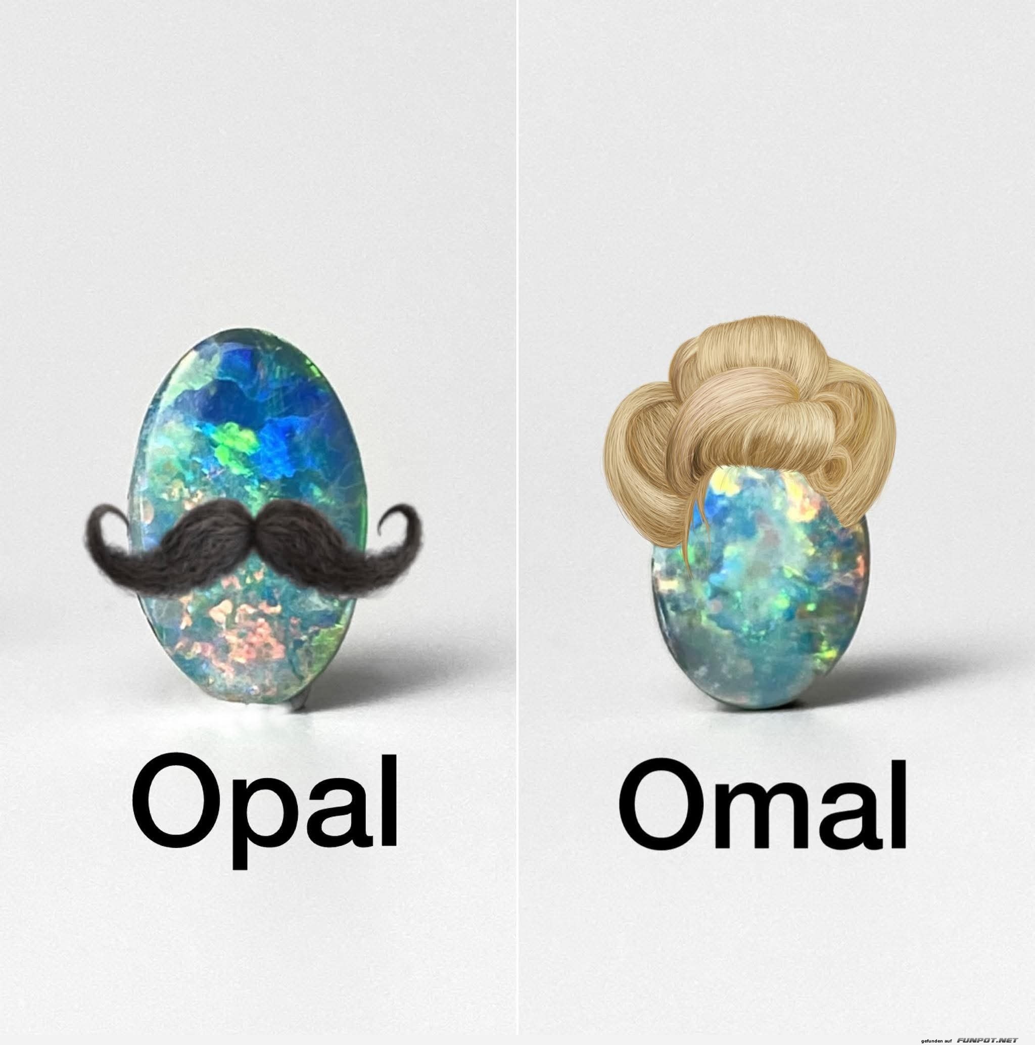 Opal und Omal: Lustiges Edelstein-Wortspiel Opal und Omal: Lustiges Edelstein-Wortspiel