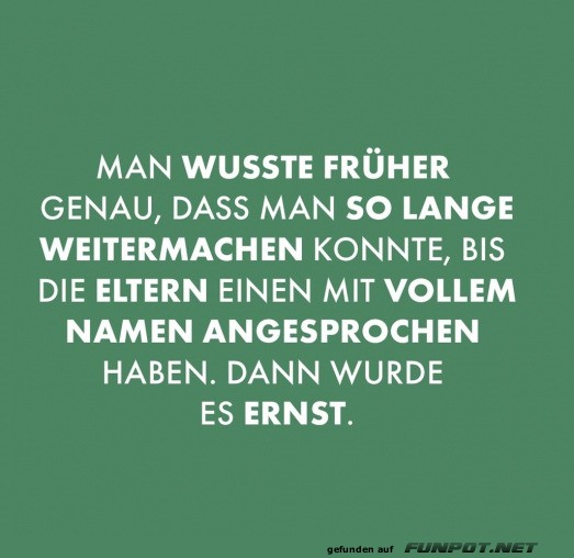 Erinnerung an Kindheitswarnungen Erinnerung an Kindheitswarnungen