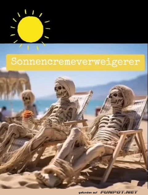 Sonnencreme-Verweigerer Sonnencreme-Verweigerer