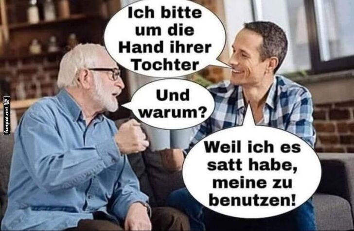 Lustiger Dialog zwischen zwei Generationen Lustiger Dialog zwischen zwei Generationen