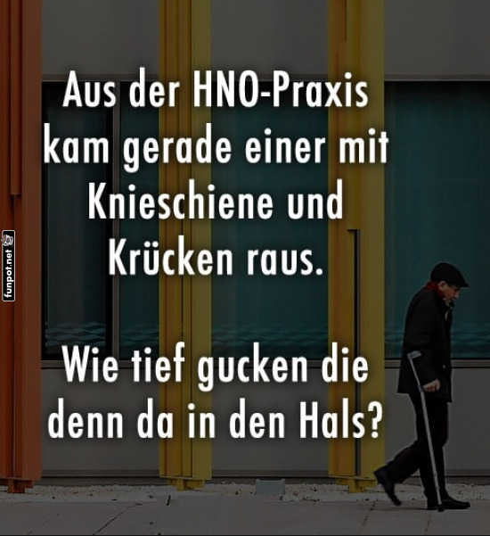 Verwirrende Beobachtung vor der HNO-Praxis Verwirrende Beobachtung vor der HNO-Praxis