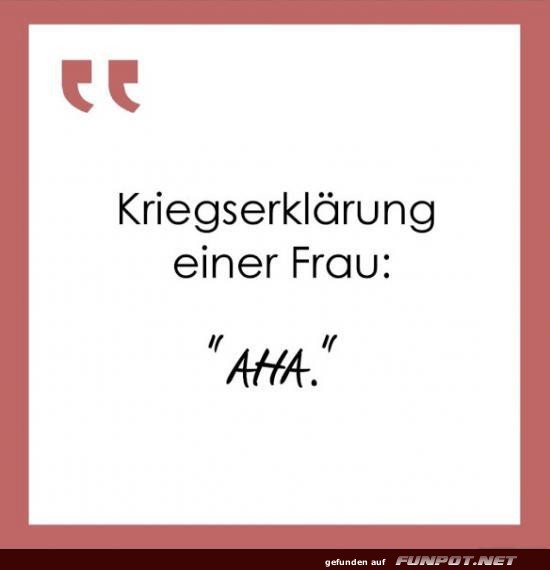 Wenn 'Aha' alles sagt! Wenn 'Aha' alles sagt!