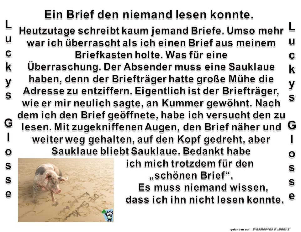 Ein Brief den niemand lesen konnte Ein Brief den niemand lesen konnte