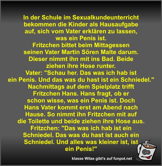 In der Schule im Sexualkundeunterricht bekommen die Kinder In der Schule im Sexualkundeunterricht bekommen die Kinder