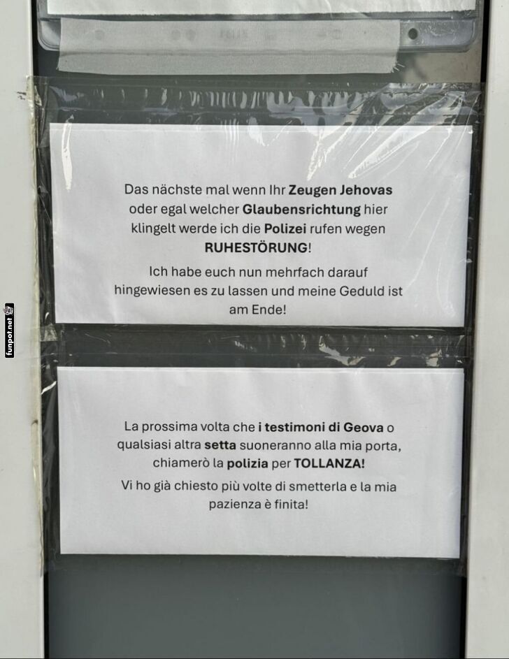 Zwei Sprachen, eine Botschaft: Ruhe! Zwei Sprachen, eine Botschaft: Ruhe!