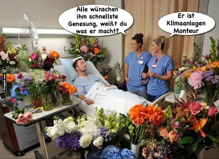 Blumenmeer im Krankenzimmer Blumenmeer im Krankenzimmer