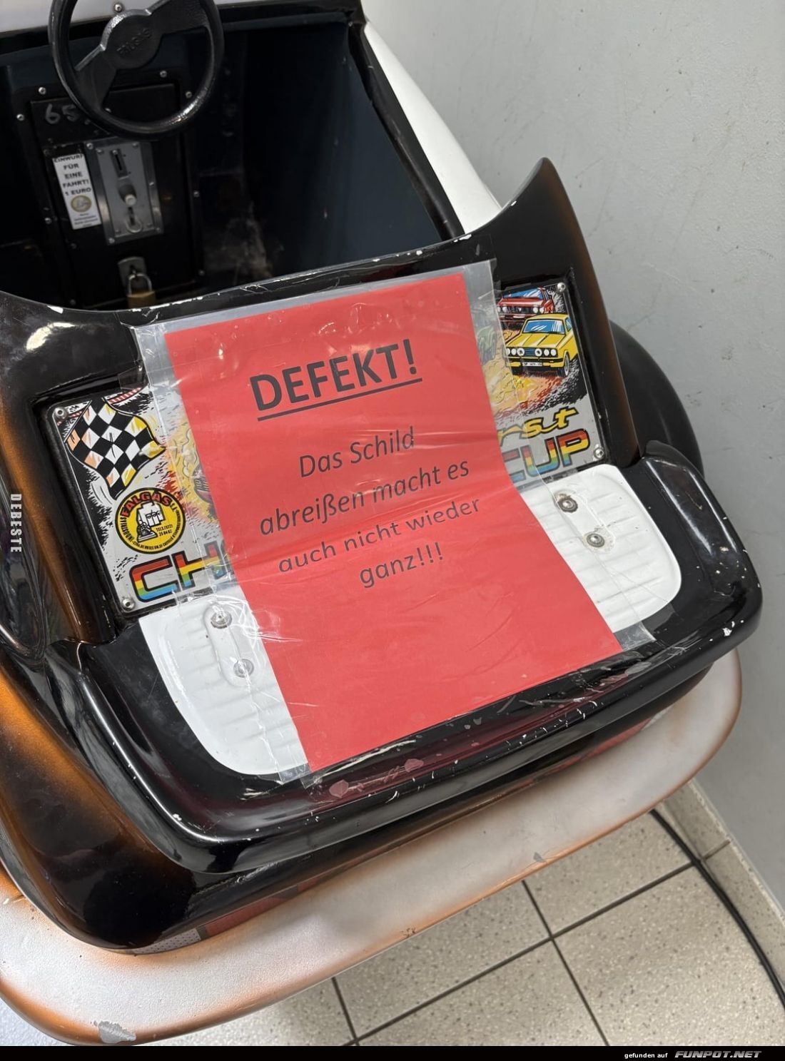 Fahrspaß ohne Bewegung - Defekt-Parkplatz Fahrspaß ohne Bewegung - Defekt-Parkplatz