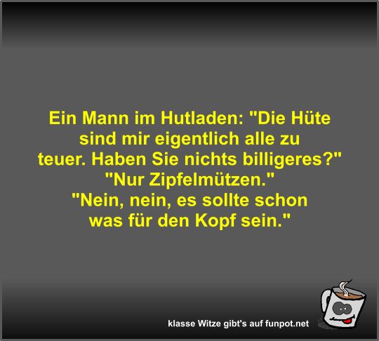 Ein Mann im Hutladen Ein Mann im Hutladen