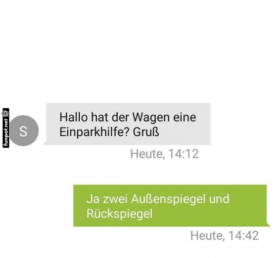 Parkhilfe auf die altmodische Art! Parkhilfe auf die altmodische Art!