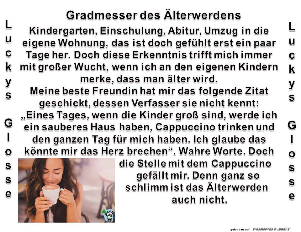 Glosse Gradmesser des Älterwerdens Glosse Gradmesser des Älterwerdens