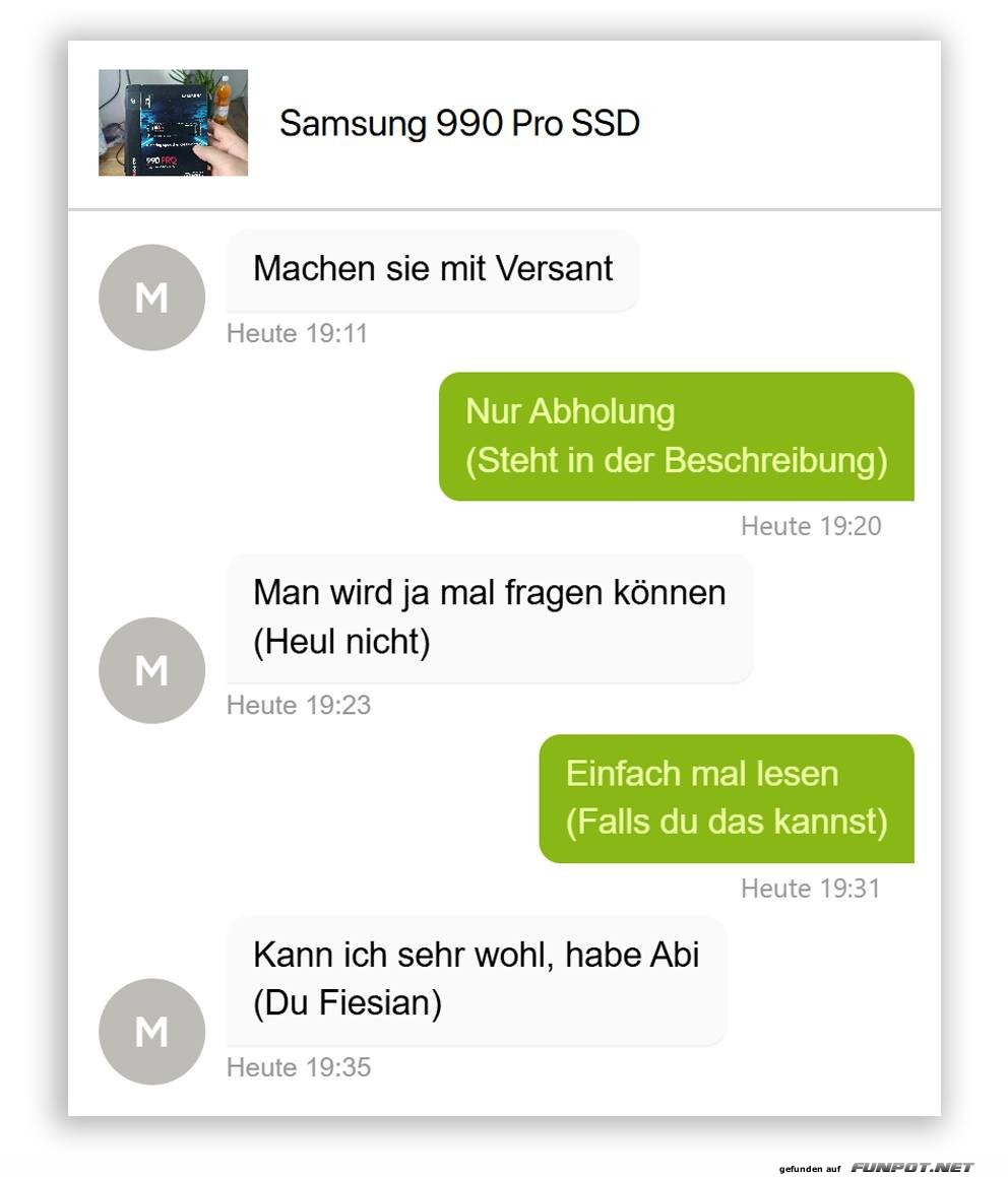 Missverständnisse beim Versand Missverständnisse beim Versand