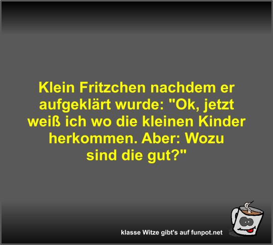 Klein Fritzchen nachdem er aufgeklrt wurde