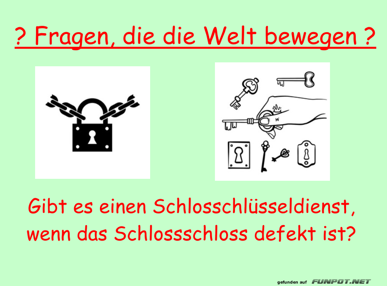 Schlossprobleme mit humorvollem Dreh Schlossprobleme mit humorvollem Dreh