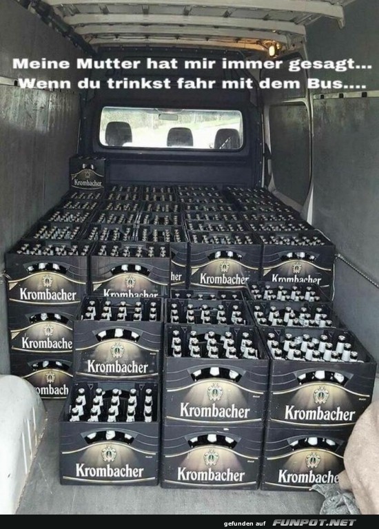 Bus voller Krombacher? Kein Problem! Bus voller Krombacher? Kein Problem!