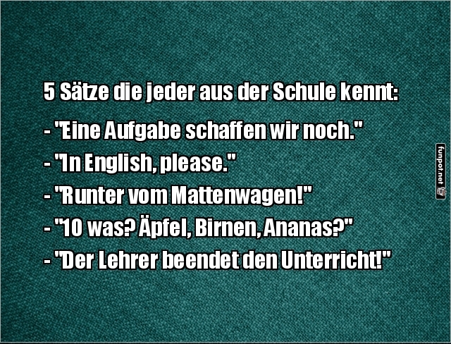Fnf Stze aus der Schule
