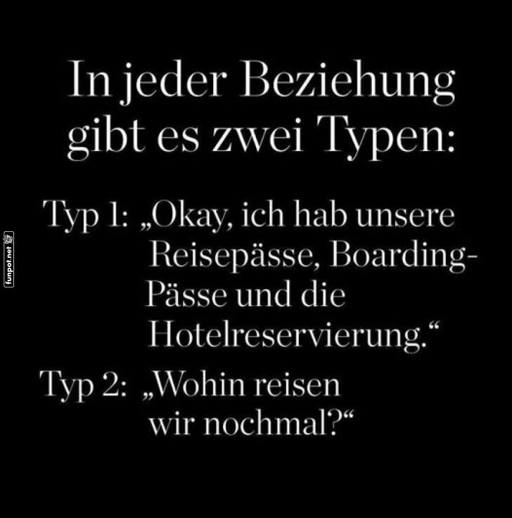 Reisetypen in Beziehungen Reisetypen in Beziehungen