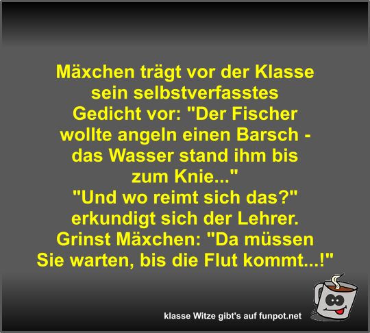 Mäxchen trägt vor der Klasse sein selbstverfasstes Gedicht Mäxchen trägt vor der Klasse sein selbstverfasstes Gedicht