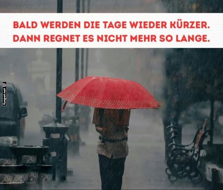Regenschirmlogik: Wenn?s kürzer regnet, passts! Regenschirmlogik: Wenn?s kürzer regnet, passts!