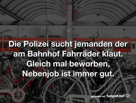 Nebenjob als Fahrraddieb: Bewerbung luft!
