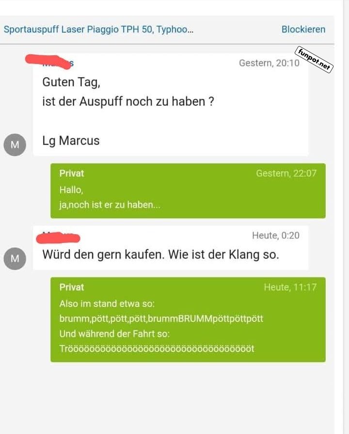 Auspuff-Gesprch mit berraschungen