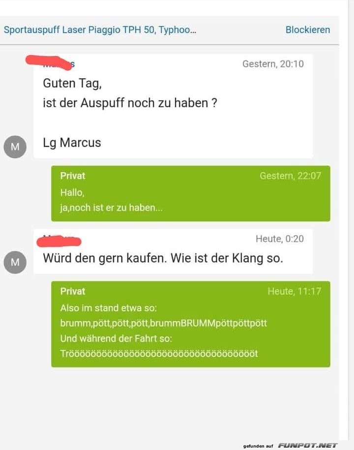 Auspuff-Gesprch mit berraschungen