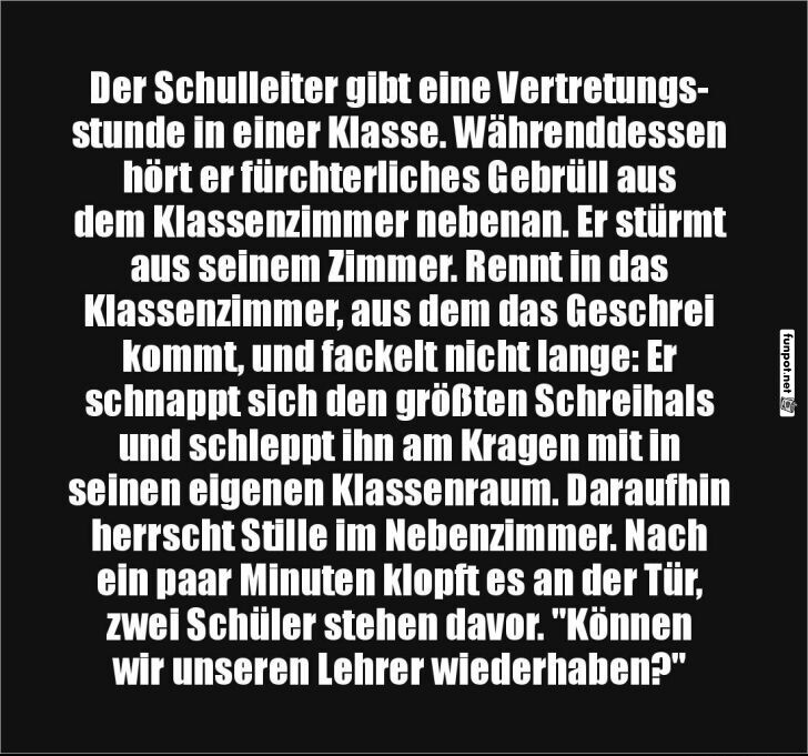 Wenn der Vertretungslehrer wild wird