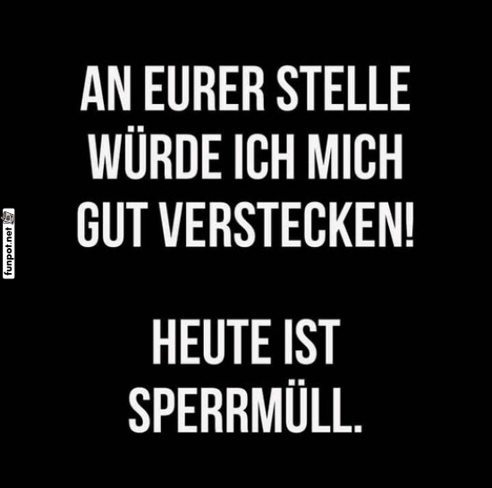 Vorsicht, Sperrmll-Buddies!