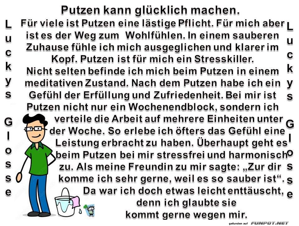 Glosse Putzen kann glcklich machen