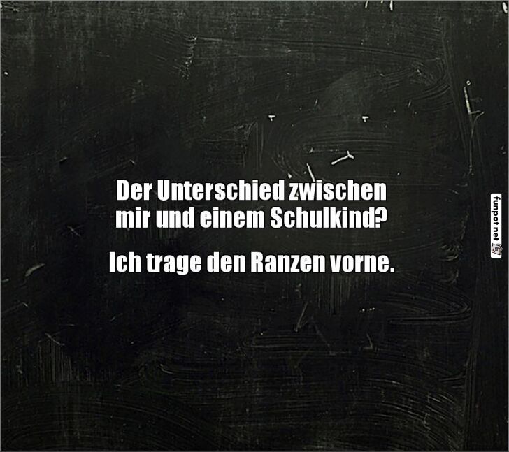 Erwachsener Humor: Ranzen vorne!