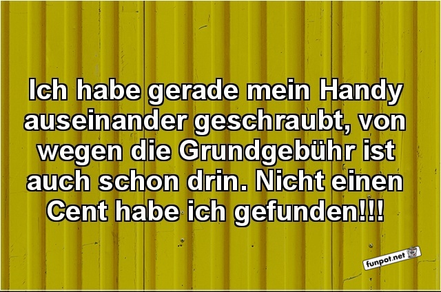 Handy auseinander, Cent nicht gefunden!