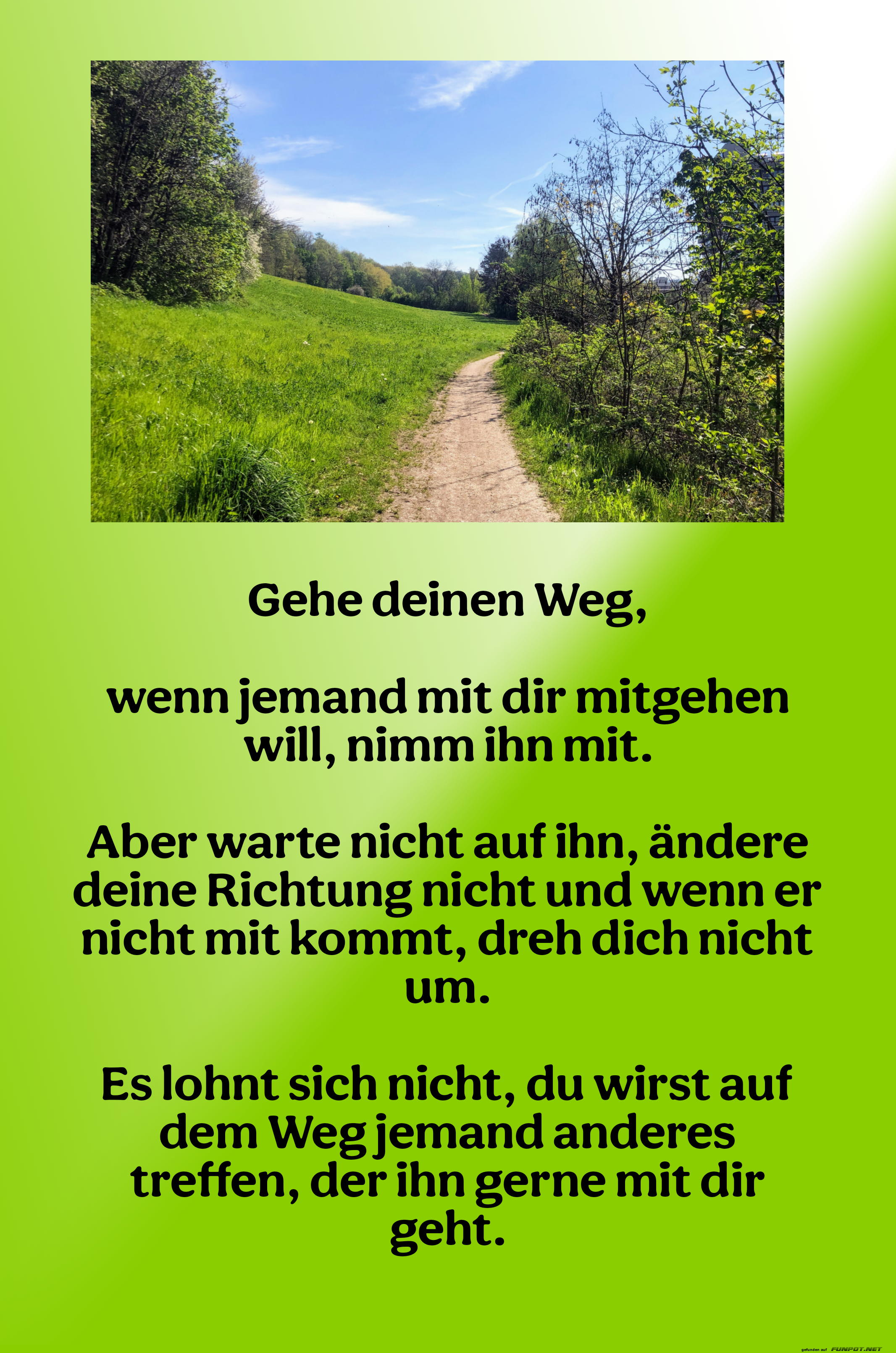 geh deinen weg, wenn