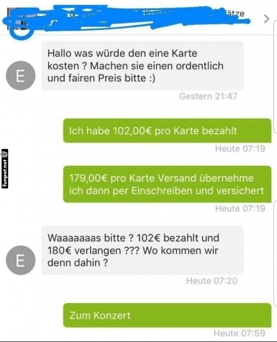 Konzertickets und Preisschock Konzertickets und Preisschock
