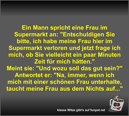 Ein Mann spricht eine Frau im Supermarkt an Ein Mann spricht eine Frau im Supermarkt an