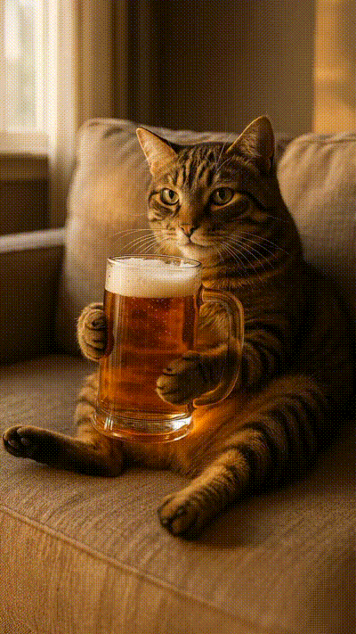 Katze mag Bier
