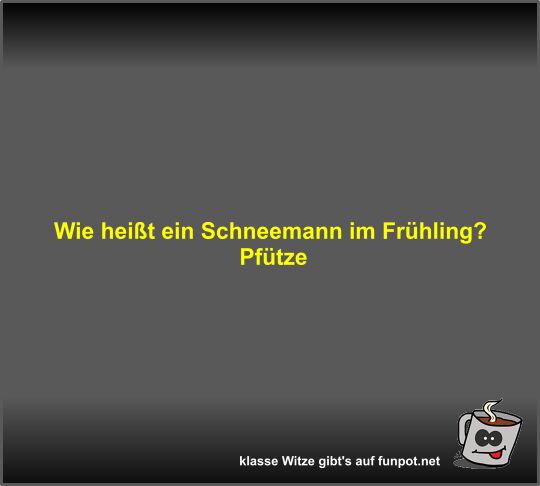 Wie heißt ein Schneemann im Frühling? Wie heißt ein Schneemann im Frühling?