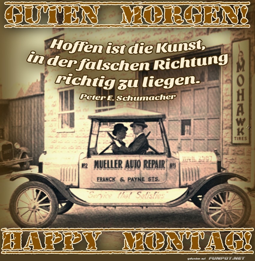 Oldtimer und Lebensweisheit am Morgen Oldtimer und Lebensweisheit am Morgen