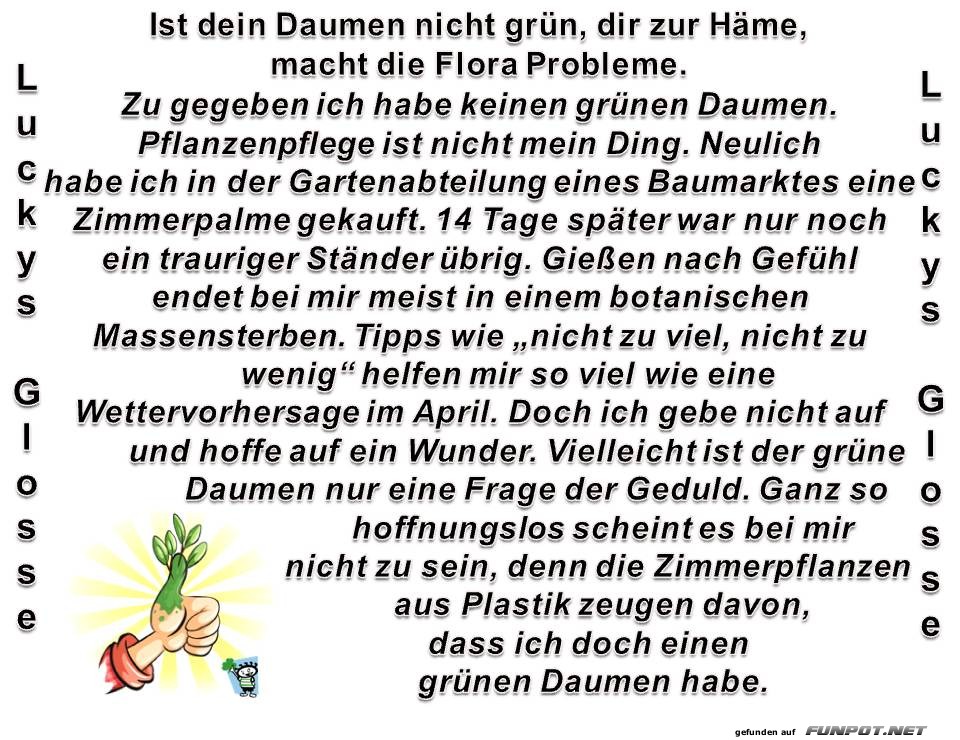 Ist dein Daumen nicht grün Ist dein Daumen nicht grün