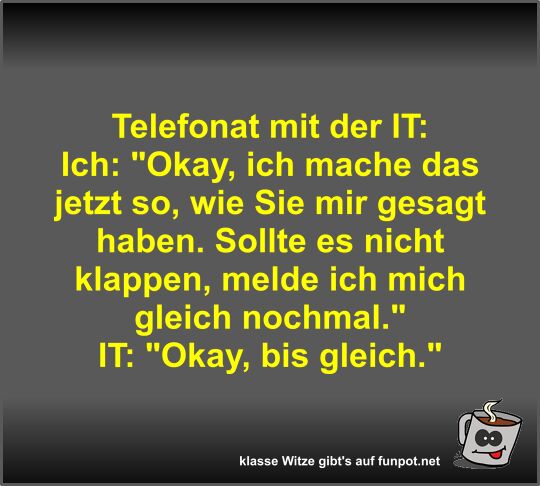 Telefonat mit der IT Telefonat mit der IT