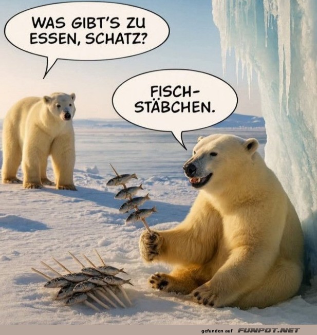 Eisbär-Menü: Fischstäbchen-Style! Eisbär-Menü: Fischstäbchen-Style!