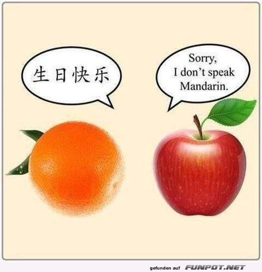 Mandarin Missverstndnis im Obstkorb