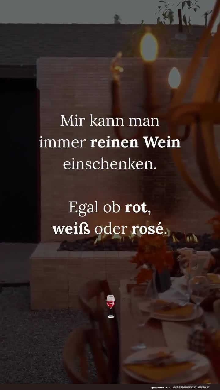 Reinen Wein einschenken Reinen Wein einschenken
